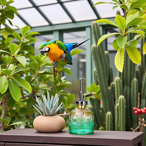 Glass Plant Mister Spray Bottle, 230ML Vintage Plant Spritzer, Succulent Watering Bottle Glass with Top Pump, Small Plants Sprayer Watering Can for Indoor Outdoor House - color: Brown Green Gradient Color Color
