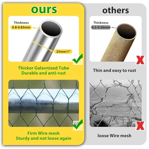 Large Metal Chicken Coops 6.4Lx9.84Wx6.6H FT for 8/10/16 Chickens with Run, Walk in Chicken Run Chicken Pen with Cover and Feeding Door, Spire Poultry Cage Hen House for Yard with Cover - size: 6.4'L x 9.84'W x 6.6'H