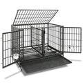 Homey Pet Taller 43" Heavy Duty Double Dog Crates with Divider & Dual Door | Drop Cage for Dogs with Lockable Wheels, Bowls, Removable Tray, Top Access, Ideal for Small to Medium & Large Dogs, Breeders - size: 42.5"L - Tall