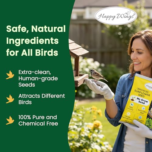 Happy Wings Thistle Seed & Sunflower Seeds Bird Food Combo, 5 LB x 2 Pack | Oil Rich, High Fat & Energy Content, Single Grain, USDA & BRC-GS Approved, Finches, Sparrows, Chickadees, Cardinals, No Mess - size: 5 lb Thistle/Sunflower Seed Combo