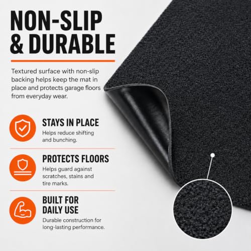 8.8 x 22 FT Garage Floor Mat, Waterproof Non Slip Parking Rug | Extra Large Garage Carpet Rug with Waterproof and Non-Slip Backing, for Driveway, Basement and Garage Floor