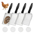 4 Pack Chicken Poop Scooper, 4" Metal Mesh Shovel | 2.0mm/2.8mm/3.8mm/5mm Holes, Chicken Coop Rake for Sand Litter, Suitable for Chickens, Cats, Rabbits, Hamsters & Reptiles - size: 4" 4 Set