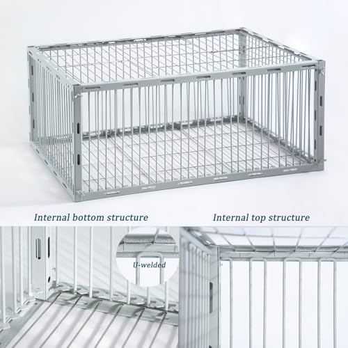 Pigeon Trap with Escape-Proof Design,Pigeon Cage with One-Way Entry,Ideal Pigeons Coop,Chicken and Bird Trap Cage,Portable & Easy Assembly,Unharmful Made of High-Strength Iron with Anti-Rust Paint - size: 23.8"L x 17.2"W x 10.2"H