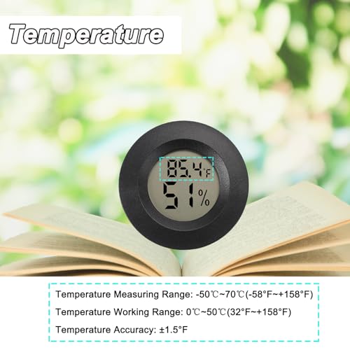 Mini Hygrometer Digital Thermometer Humidity Meter 2 Pack Hygrometer Thermometers Indoor/Outdoor Humidity Monitor Reptile Thermometer for Greenhouse Garden Cellar Fahrenheit(℉)/ Celsius(℃)