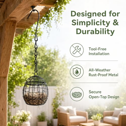 TJE Hummingbird Nest Material Holder, 2 Pack Hanging Cager