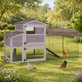 GUTINNEEN Large Wooden Chicken Coop with Run for 4–6 Chickens, Outdoor Chicken House with Wheels, Nesting Box & Removable Tray, Waterproof Asphalt Roof, Steel Frame Poultry Cage - size: 79.1"L x 25.2"W x 43.6"H