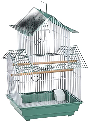 Prevue Hendryx SP1720-4 Shanghai Parakeet Cage, Green and White - color: Green
