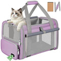 Cat Carrier Airline Approved Privacy Portable Top Load Pet Travel Bag | Soft Sided Pet Carriers for Small Cats Dogs Puppy up to 16 Lbs,Collapsible,Zipper Lock,Luggage Sleeve,2 Storage,Washable - color: Purple
