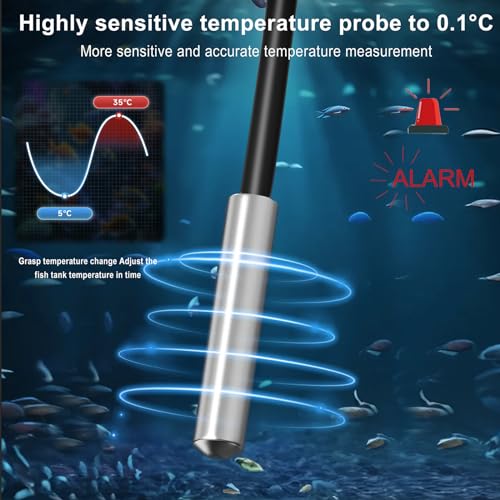 2 pcs Refrigerator Thermometer Freezer Alarm Digital Freezer Thermometer Fridge Thermometer with Extra Sensor high and Low Temperature Alarm (2, Black, ZZ10) - color: Black, size: TH1