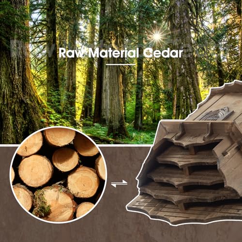 VIREESR Large Bat House for Outdoors,4-Chamber Castle Bat Box,200-Capacity | Cedar Wooden Bat House, Bat Boxes for Outside for Tree, 4 Chamber Design to Attract Bats, Weather-Resistant, Brown - size: XL Brown