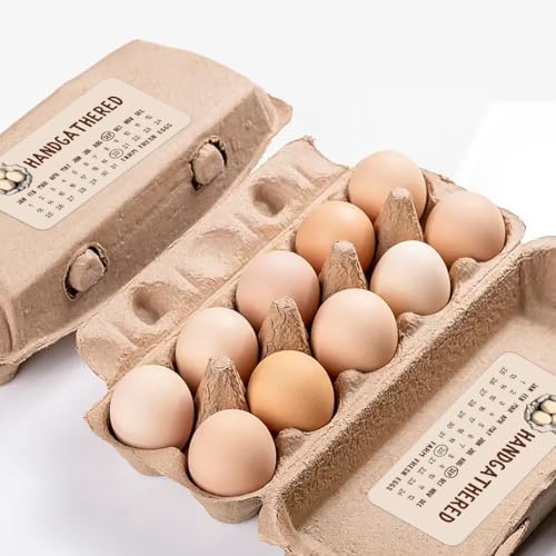 160 Pcs Egg Carton Labels, Handgathered Farm Fresh Eggs Sticker Collected Date Writable PET Adhesive Egg Packaging Sticker for Box Container Carton Farm Supplies, 2x4 Inch - color: Date of Grid