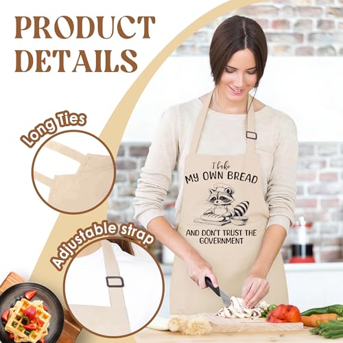 Sourdough Apron for Women with Deep Pockets - Funny Bakers Apron, Unique Sourdough Gifts for Women & Bread Bakers, Adjustable Kitchen Apron for Mom, Mother’s Day Baking Gift - B12 - color: I Bake My Own Bread 2