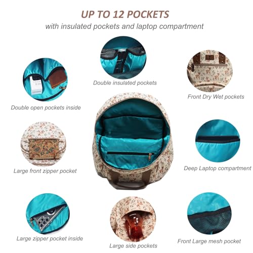 Diaper Bag Backpack Corduroy Multifunction Baby Fashion Travel Pack office Laptop Bag - color: Brown Fawn