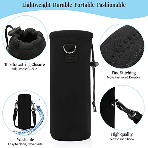 AMARY 500ML Neoprene Water Bottle Carrier Bag with Adjustable Shoulder Strap,Insulated Water Bottle Cover for Stainless Steel/Glass/Plastic Bottles 16.9OZ (dragon) - color: Dragon