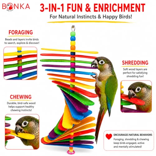 Bonka Bird Toys 867 Pk2 Big Stick 9.50" x 6", Medium Parrot Chew Cage Toy, Conure, Quaker, Pionus, and Similar - size: Pack of 2