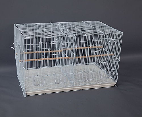 Lot of 4 Breeding Bird Carrier Cage with Dividor 30x18x18 for Parakeet Canary Finch Loverbird (White) - color: White