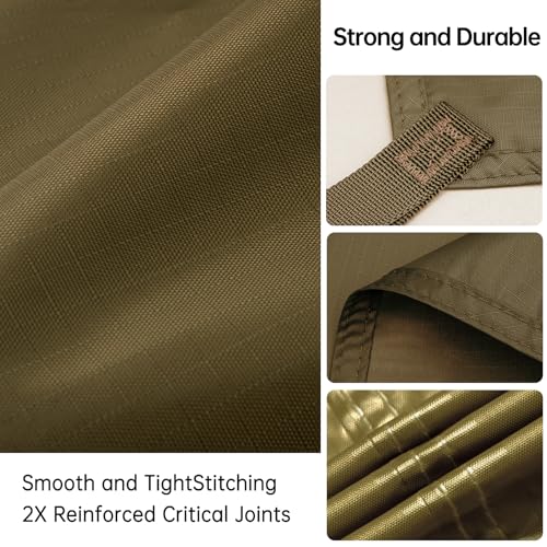FREE SOLDIER Waterproof Camping Tarp Shelter Awning | Lightweight, Compact, Quick Setup, Waterproof Sun Shelter Campingtarp,For Backpacking, Beach, Travel and Outdoor Activities - color: Olive-green 10×10.5ft