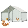Metal Chicken Coop 10×6.6×6.56FT,Chicken Run Pen with Spire Roof,Water-Proof and UV-Proof Cover,Secure Mesh Walk-in Hens Fence with Lockable Door,Poultry Cage for Small Animal Like Hens,Ducks,Rabbits - size: 120.0"L x 79.0"W x 79.0"H