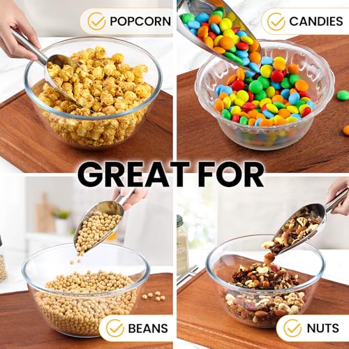 OLESBUR Premium Ice Scoop for Freezer - Multipurpose Metal Ice Scoop for Ice Machine - Stainless Steel Small Ice Scooper for Ice Bucket - Kitchen Gadgets Cookie Flour Pet Dog Food Scoop (3oz) - size: 3oz