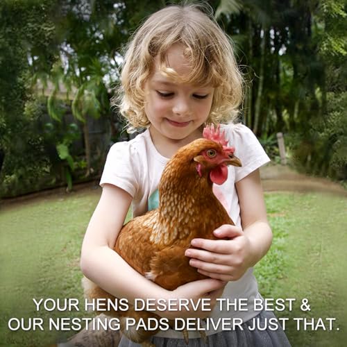 Chicken Nest for Chicken Coop, Handmade Woven Flat Base Straw - 2 Pack 15.5"x15.5"x3.5" Premium Laying Hen Nesting Pads (2 nest)