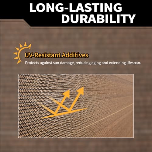 90% Sun Shade Cloth for Garden 10x12Ft UV Resistant Mesh Tarp,Mocha - color: Mocha, size: 10' x 12'-Finished Size