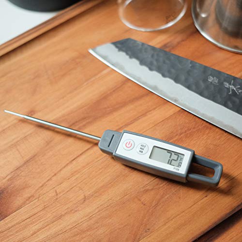 Lavatools PT09 Super-Quick Commercial Grade Digital Thermometer for Cooking, Meat, Candy, Candle, Liquid, Oil, 4.5" Compact Probe, Splash Proof, °C/°F Toggle, Hold Function - Sesame - color: Sesame, size: Regular