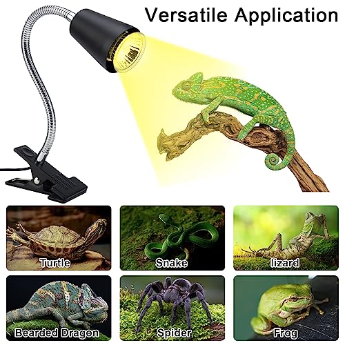 Reptile Heat Lamps, UVA/UVB Turtle Heat Lamp,Turtle Aquarium Light Bulbs, Heating Lamps with Cycle Timer, 360° Rotatable Heat Lamp for Lizard Turtle Snake Aquarium Aquatic Plants,2 Heat Bulbs - color: Light Stand With Timed Start and Stop and Dimmer