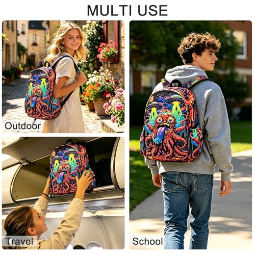Ocean Animal Kids Backpack School Backpack Teens Bookbag for Girls Boys Hiking Camping Travel Sports - color: Ocean