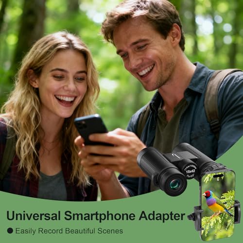 15x42 Binoculars for Adults High Powered for Bird Watching Cruise Ship | FMC BAK4 Optics for Wide HD View, Portable Lightweight Binoculars for Hunting Traveling, Easy Focus with Phone Adapter