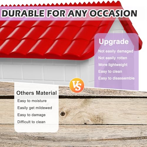 Chicken Nesting Box, Waterproof Hens Nesting Boxes with Chicken Nesting Pads for Laying Eggs, Wall Mount Nesting Boxes for Chickens, Duck, Rabbit, Poultry (Red) - color: red, size: 15.7"D x 14.3"W x 17.3"H
