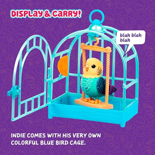 Little Live Pets My Really Real Talking Bird Toy & Cage - Indie, Interactive Voice Repeating, 20+ Sounds & Reactions, Bird Toys for Kids 5-7 | Interactive voice repeating toy, 20+ sounds & reactions, talking bird toys for kids 5-7 - style: Bird & Cage Ind