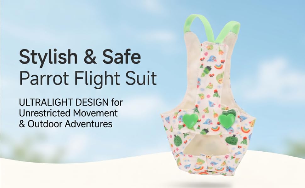 Haofy Parrot Flight Suit Lightweight Adjustable Bird Harness with Backstrap Design Safe Escape Proof for Outdoor Travel Cute Parrot Outfit Wings Free Movement (Style 1) - size: Style 1