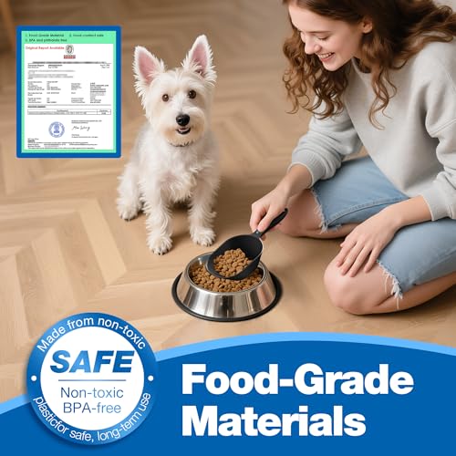 Food Scoop With Measuring Lines 2 Pack Black For Dog, Cat, Puppy, Coffee Bean, Flour Scoop, Ice - color: Black