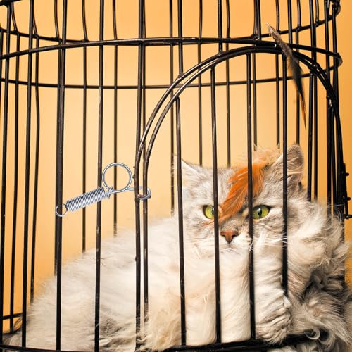 24pcs Silver Metal Finger Spring Hook Lock Spring Latch for Stabilized Bird，Cat， Hamster， Rabbit，Dog，Parrot，Hedgehog Pet Wire Cage Door (Silver)