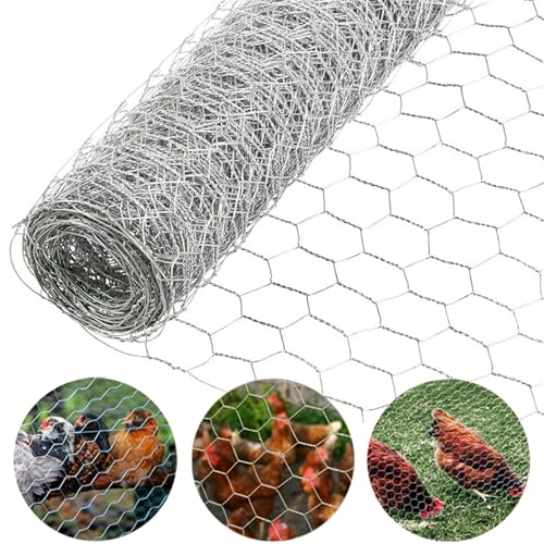 0.9mm 72IN X 150FT 2IN Holes Metal Mesh Pencing Rabbit Fences Netting Wire Cloth Galvanized Wire Mesh Roll for Poultry Garden Fencing Barrier