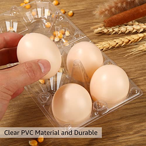 DAJAVE 100 Pack Plastic Egg Cartons, Clear Egg Cartons Bulk Holds up to 4 Eggs, Plastic Egg Holder for Family, Pasture, Farm Markets Display