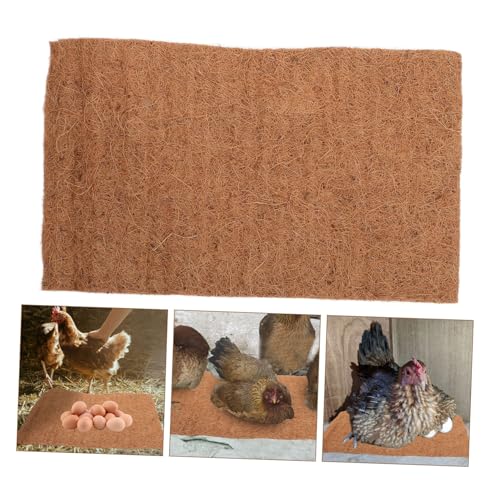 MERRYHAPY 4Pcs Reusable Coconut Coir Chicken Nest Pads Nonslip Bedding Mats for Chicken Coop Comfortable Nesting Box Liners Easy to Clean Chicken Bedding Thickness