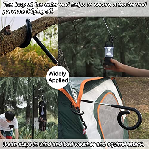 2 PCS Adjustable Wrap Hooks, Bird Feeder Pole Attachment, Extra Feeder Arm, Addition Pole Hook, Hanging Birdfeeder Accessories
