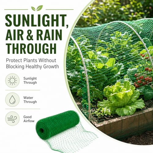 Garden Netting, 13 x 82 FT Bird Netting for Garden Plant Protection, Reusable Fine Mesh for Fruit Trees, Vegetable Plants, Blueberry Bushes, Raised Beds, Chicken Coop (13x82ft) - size: 13x82FT