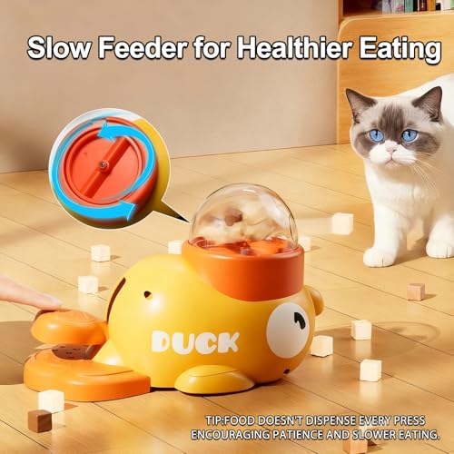 Duck Dog Slow Feeder Puzzle Toy, 3 Adjustable Openings, Treat Dispenser | Fits different kibble sizes with 3 adjustable openings to encourage slower eating, mental stimulation, and interactive play