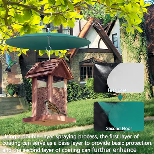 Bird Feeder Baffle, Metal Hummingbird Feeders Rain Guard for Bird Houses for Outside 13 inch Metal Hanging Baffle Weather Guard Cover