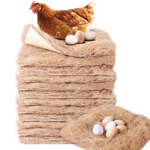 Laying Hen Nesting Pads, Premium Bedding for Chicken Nesting Box, Chicken Coop Accessories, 13x13, 12 Pieces (4 Pack) - size: 12 pieces