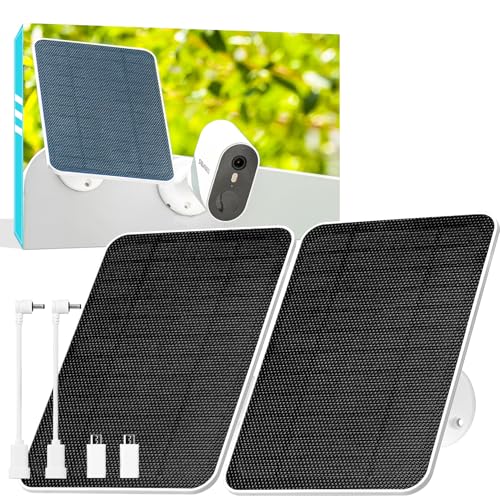 5V Solar Panel for Seucrity Cameres, for Bird Feeder Trail Cam, Ring Tapo Eufy Vicohome Eseecloud, Native USB-C, Micro-USB & DC 3.5mm*1.35mm 9.8 Ft Cable 23% Energy Conversion 180 Days Care Plan - color: 2 Pack Ring USB-C & Micro_USB & DC 3.5mm*1.35mm