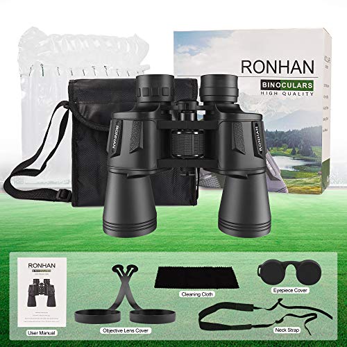 20×50 Binoculars for Adults High Powered with Carrying Case & Strap | HD Optics, Large Eyepiece, Bird Watching, Cruise Ship, Travel, Outdoor Hunting, Road Trip, Sport Games, Tripod Adaptable