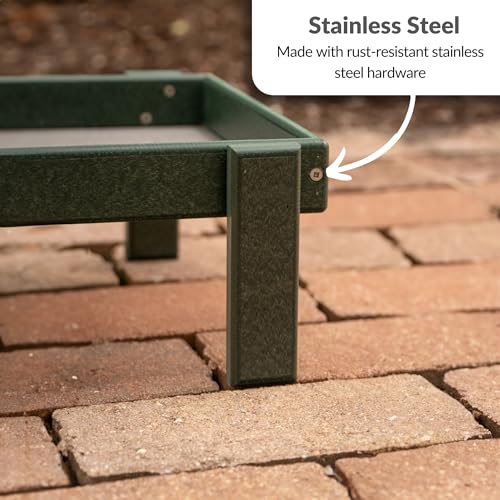 DutchCrafters Amish American Made Platform Bird Feeder, Free Standing Ground Bird Feeders for Outdoors, Feeder for Wild Birds, Chicken, Squirrel, Gift for Birdwatchers (Turf Green with Reinforcement) - color: Turf Green with Reinforcement