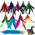 CATENESS Cat Feather Toys Refills, 10 Pieces Cat Wand Replacement Feathers Toy for Indoor Cats