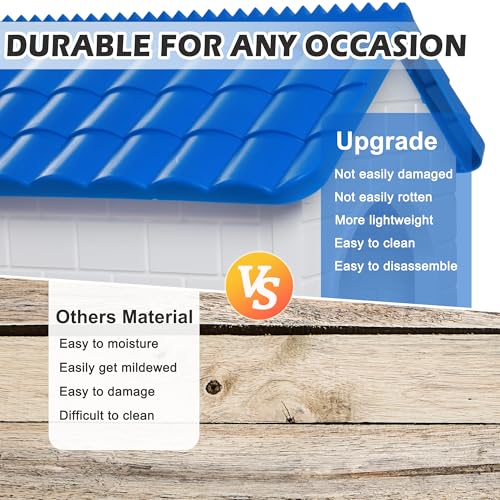 Chicken Nesting Box, Waterproof Hens Nesting Boxes with Chicken Nesting Pads for Laying Eggs, Wall Mount Nesting Boxes for Chickens, Duck, Rabbit, Poultry (Blue) - color: blue, size: 15.7"D x 14.3"W x 17.3"H
