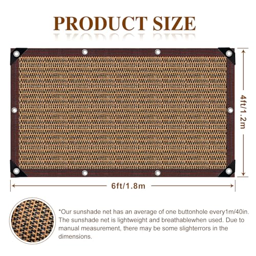 80% Shade Cloth -4x6FT Sunblock Net with Grommet,Lightweight and Durable UV Protection,Shade Cloth for Garden Patio Pergola Balcony Plants Greenhouse Dog Kennel Chicken Coop Outdoor - size: 4×6FT