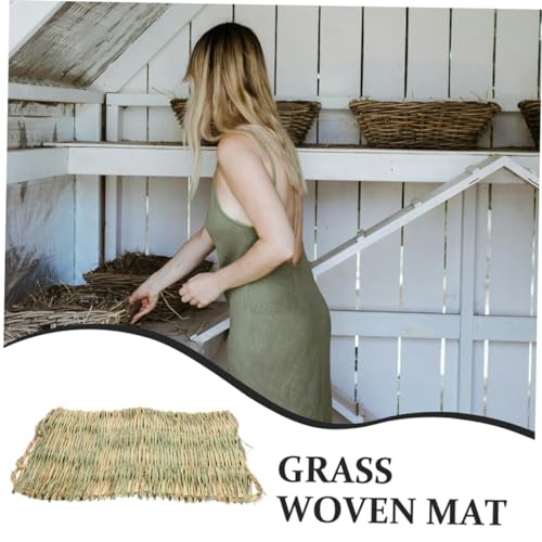 BESPORTBLE Chicken Nesting Pad Straw Mat Poultry Nest Box Liner Chicken Coop Straw Woven Mat Natural Nesting Pads for Eggs