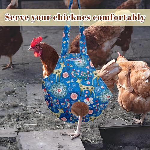2 Pack Chicken Carrier Holder Bag, Canvas Chicken Carrier Sling Catching Hand Bag for Hen Rooster Poultry Poultry Transport, Travel - style: Deer
